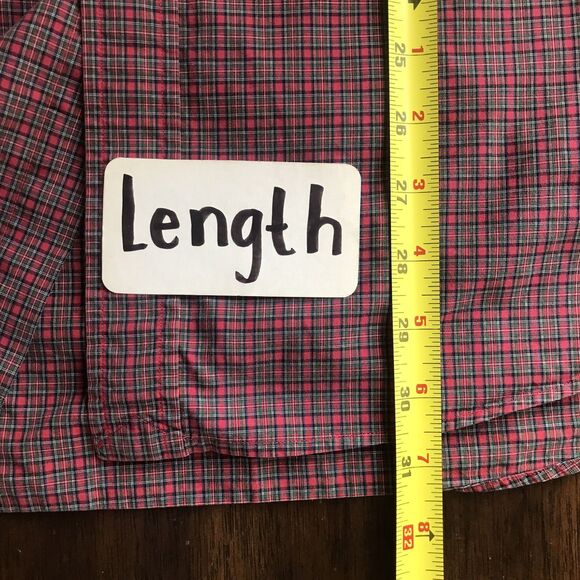Ralph Lauren Custom Red Cotton Plaid Holiday Long Sleeve Collared Shirt 17 1/2 - Picture 7 of 9